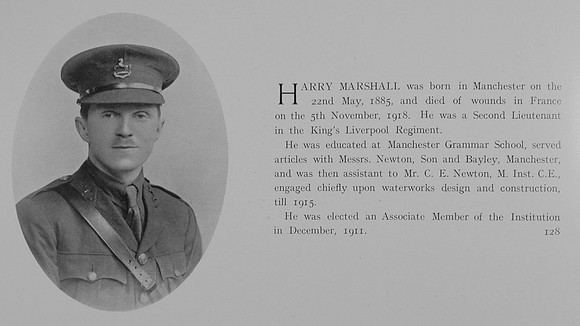 Marshall H 2nd Lt 5th Kings Liverpool Regiment Obit