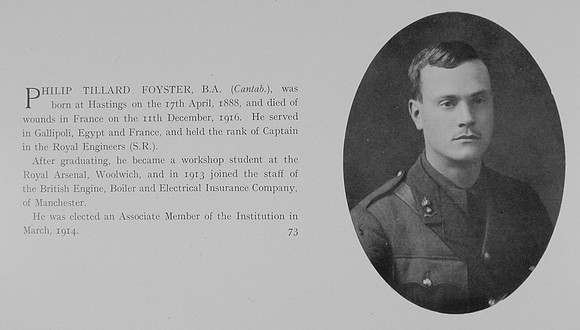Foyster P T Captain Royal Engineers Obit