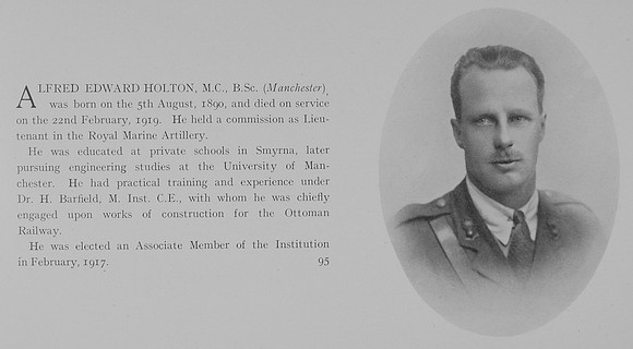 Holton A E Lt MC Royal Marine Artillery Obit