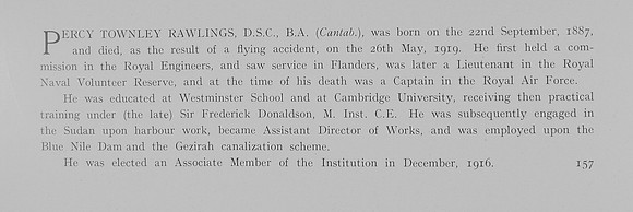 Rawlings P T Captain Royal Naval Volunteer Reserve Trans Royal Air Force Obit