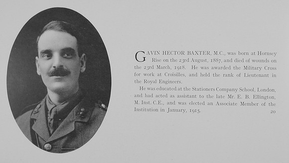 Baxter G H Lt MC Royal Engineers Obit
