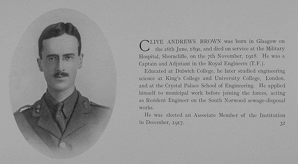 Brown C A Captain Royal Engineers Obit