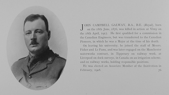 Galway J C Major Canadian Pioneers Obit