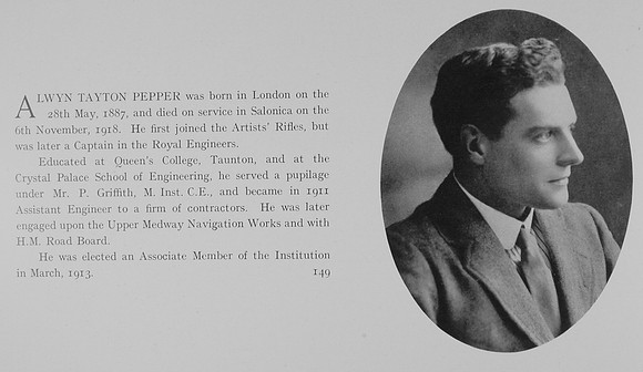 Pepper A T Captain Royal Engineers Obit