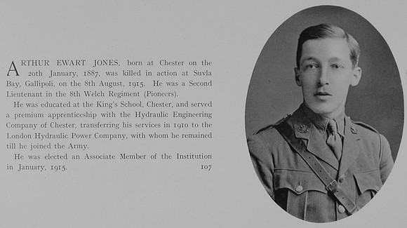 Jones A E 2nd Lt 8th Welsh Regiment Obit