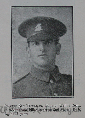 Townson R W Pte 9th West Riding Regt Craven Roll Of Honour