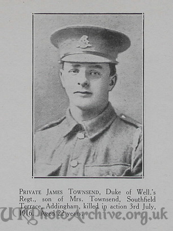 Townsend J Pte West Riding Regt Craven Roll Of Honour