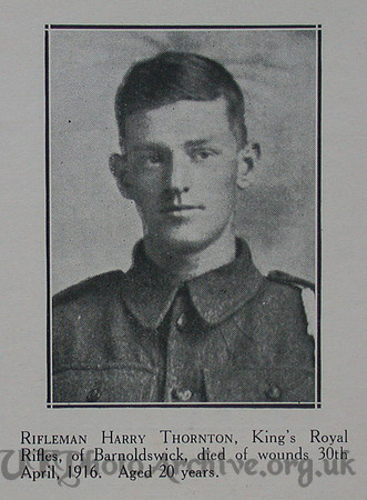 Thornton H Rfn 1st KRRC Craven Roll Of Honour