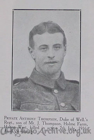 Thompson A Pte 9th West Riding Regt Craven Roll Of Honour