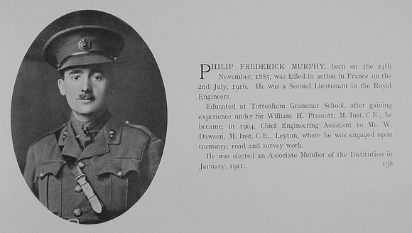 Murphy P F 2nd Lt Royal Engineers Obit