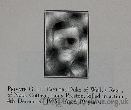 Taylor G H Pte 6th West Riding Regt Craven Roll Of Honour
