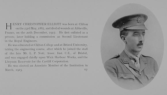 Elliott H C 2nd Lt Royal Engineers Obit