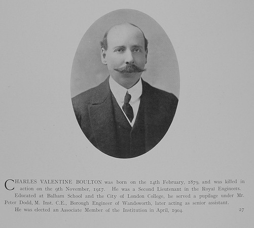 Boulton C V 2nd Lt Royal Engineers Obit