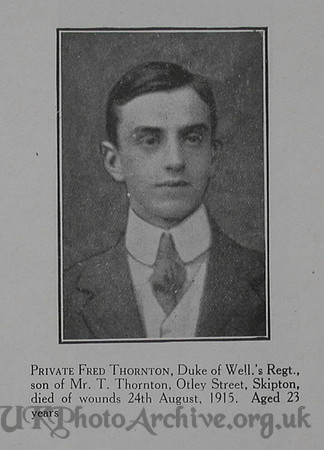 Thornton F Pte 6th West Riding Regt Craven Roll Of Honour