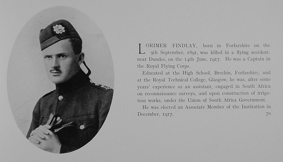Findlay L Captain Royal Flying Corps Obit