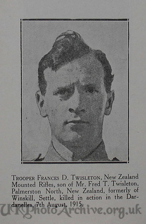 Twisleton F D Tpr Wellington Mounted Rifles NZEF Craven Roll Of Honour