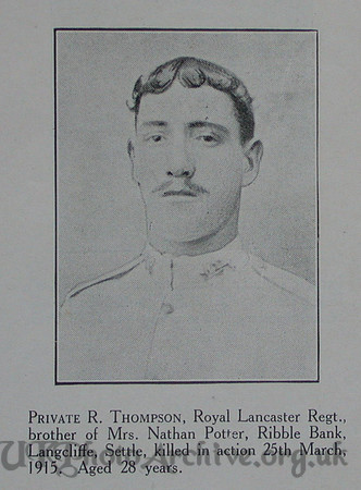 Thompson R Pte 1st Kings Own Craven Roll Of Honour
