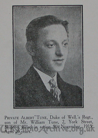 Tune A Pte 6th West Riding Regt Craven Roll Of Honour