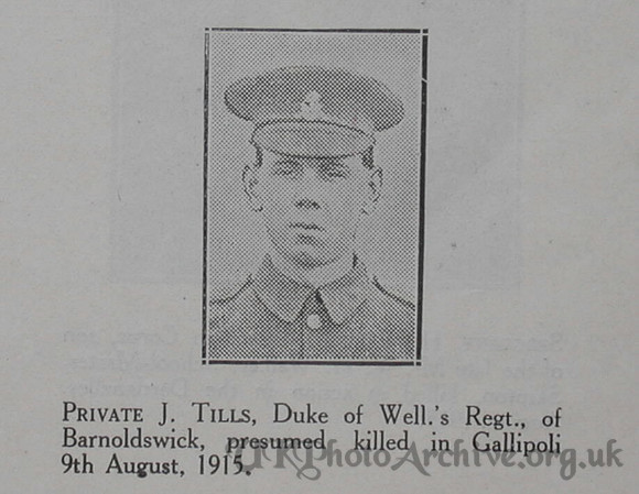 Tills J Pte West Riding Regt Craven Roll Of Honour