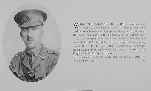Isle W C Lt South Staffs Regiment Obit