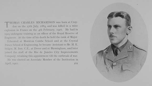 Richardson T C Major Royal Engineers Obit
