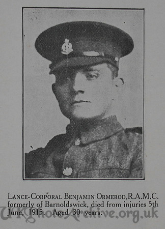 Ormerod B LCpl RAMC Craven Roll Of Honour