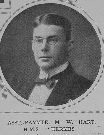 Hart M W Asst Paymaster HMS Hermes Royal Navy The Illustrated London News 14th Nov 1914