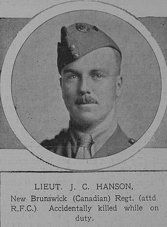 Hanson J C Lt Royal Flying Corps The Illustrated London News 11th Aug 1917