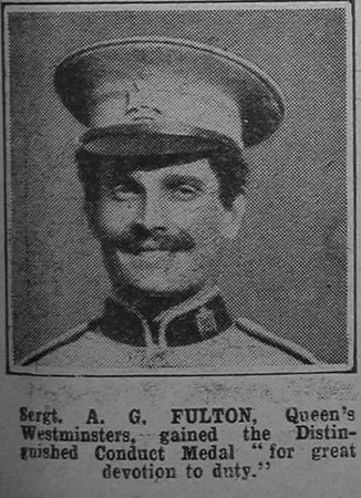 Fulton A G Sergt DCM London Regiment The War Illustrated 24th July 1915