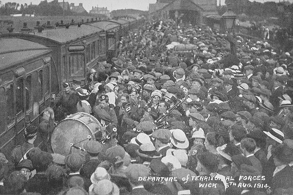 The 5th Battalion Seaforth Highlanders Entraining At Wick August 6th 1914