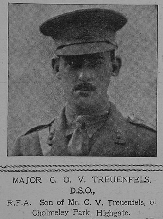 Treuenfels C O V Major DSO Royal Field Artillery The Illustrated London News 11th Aug 1917