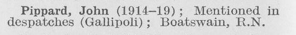 Pippard J Boatswain Royal Navy