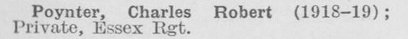 Poynter C R Pte Essex Regiment (LCC Chief Engineers Department Central Office)