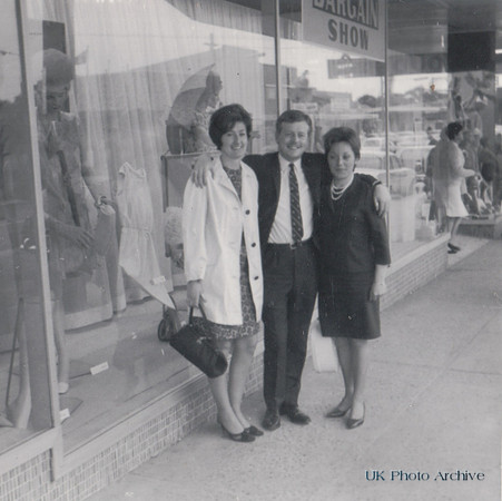 A Man And Two Women Outside A Department Store 1960s