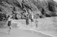 Family Swimming At Kynance Cove August 1937