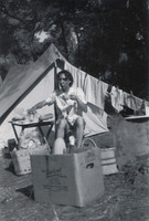 A Woman Camping In The 1950s