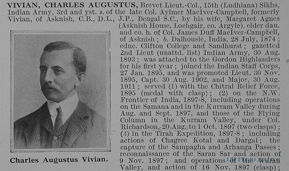 Vivian C A Brevet Lt Col Indian Army Obit Part 1