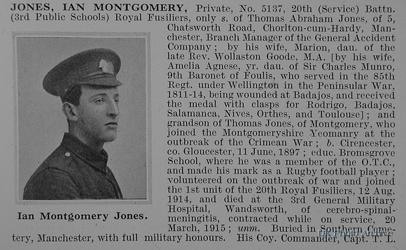 Jones I M Pte 5137 20th Royal Fusiliers Obit Part 1