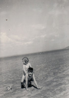 Children Playing In The Sea 1950s