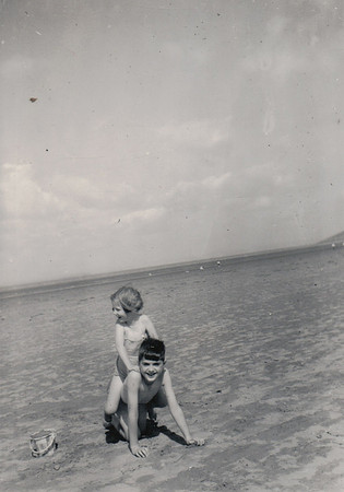 Children Playing In The Sea 1950s