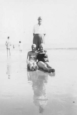 A Man And Two Women At The Beach 1950s
