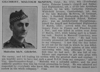 Gilchrist M M Cpl 8th Argyll & Sutherland Highlanders Obit De Ruvignys Roll Of Honour Vol 3 -