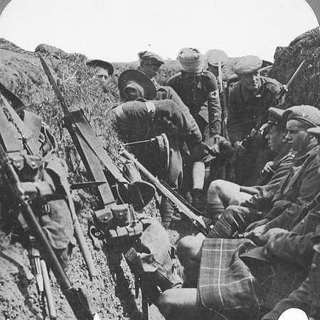 Stretcher Bearers Removing A Wounded Officer Who Had Been Hit By A German Sniper