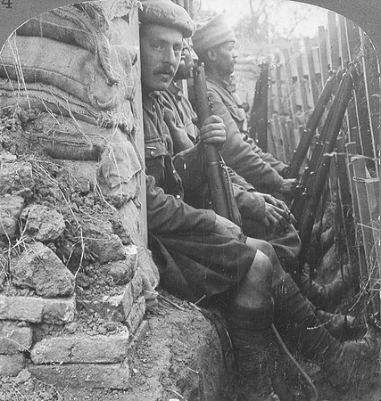 A Soldier In The Black Watch And An Indian Soldier Resting On A Fire Step In A Trench