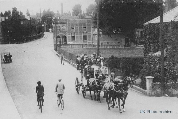 Alfred Vanderbilts Stage Coach The Venture Driving Through Ashtead c.1914