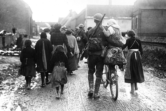British Soldiers Arriving In A Village