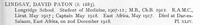 Lindsay D P Captain Royal Army Medical Corps Obit