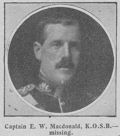 MacDonald E W Captain Kings Own Scottish Borderers The Graphic 16th Sep 1914