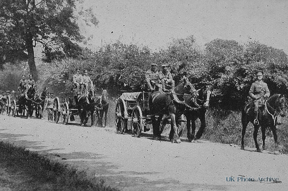 The Transport Section Of The 13th London Regiment On The Road