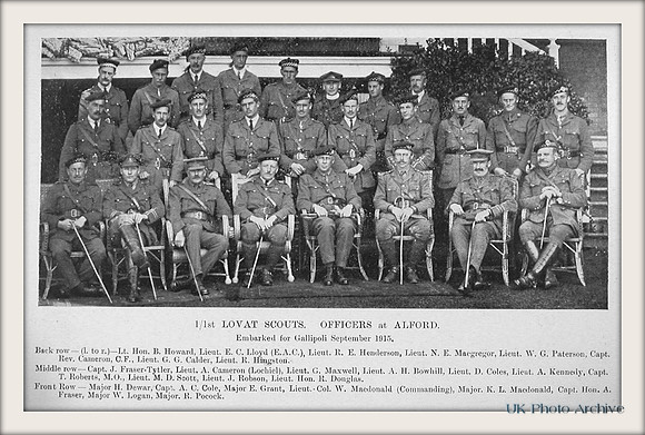 Officers Of The Lovat Scouts At Alford The Sword Of The North Highland Memories Of The Great War
